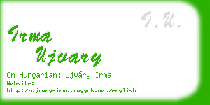 irma ujvary business card